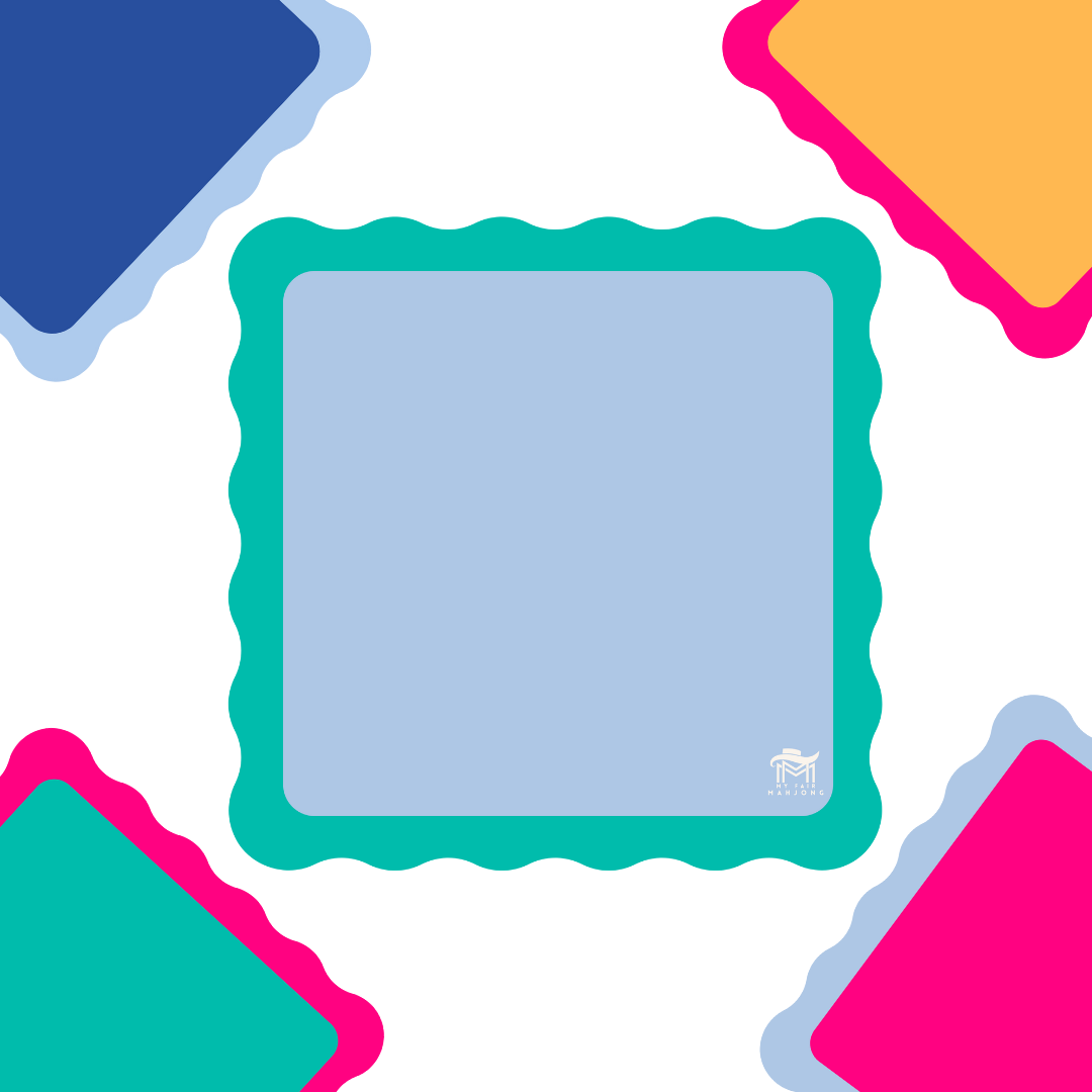 MAHJONG MAT  |  Color Wave  |  31" x 31": Cobalt Center- Blue Scallop