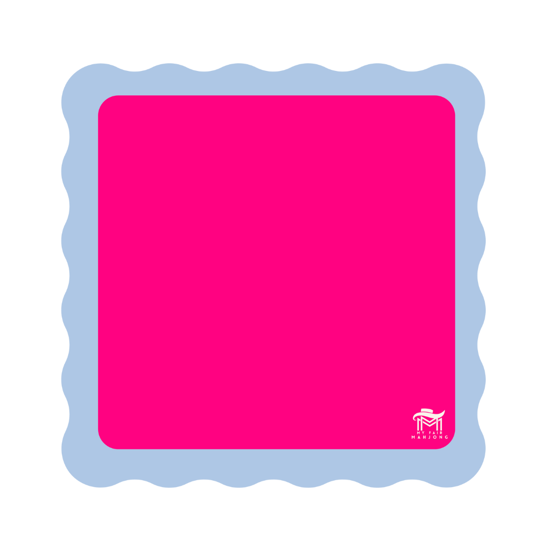 MAHJONG MAT  |  Color Wave  |  31" x 31": Cobalt Center- Blue Scallop