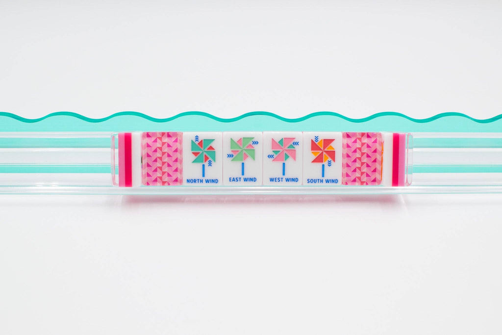 Crystal Prism Pink Tile Set | Mahjong with Bold Angles and Vibrant Vibes | 1.25" x 0.9" x 0.7"