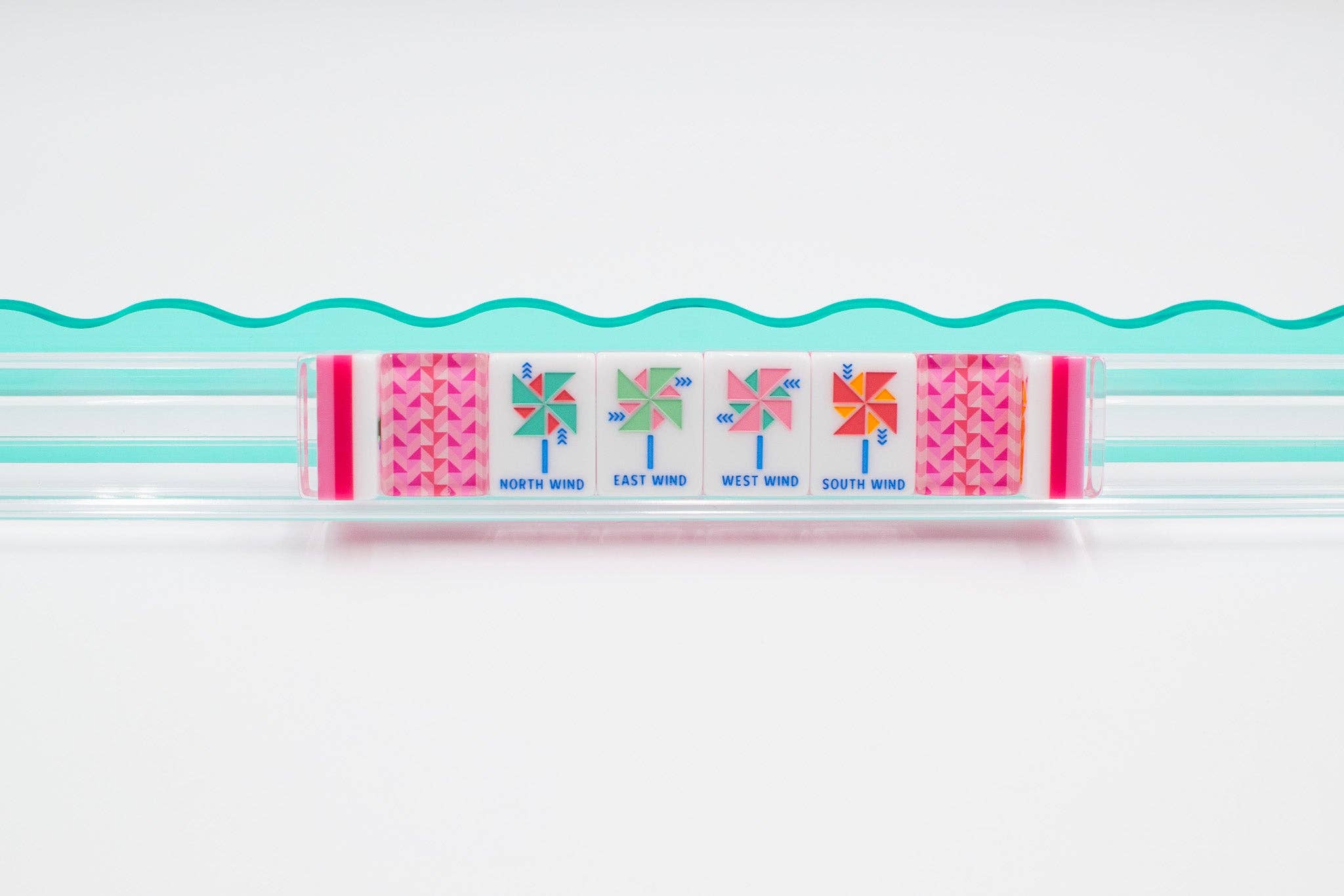 Crystal Prism Pink Tile Set | Mahjong with Bold Angles and Vibrant Vibes | 1.25" x 0.9" x 0.7"