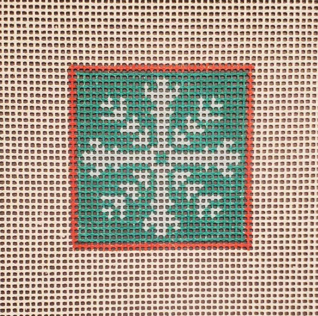 Christmas snowflake mini needlepoint hand painted canvas