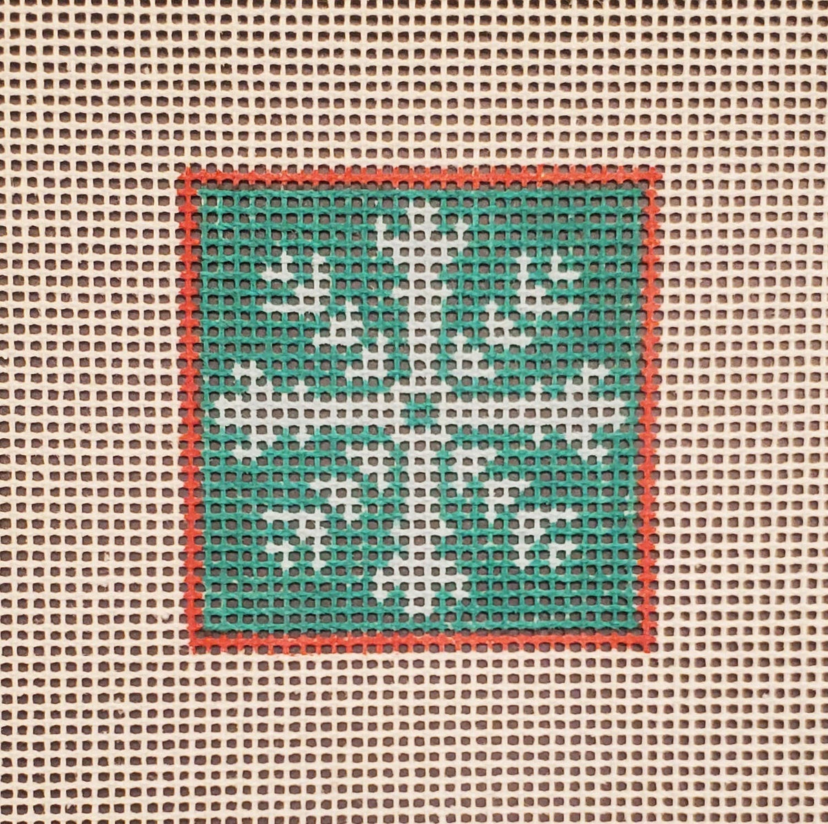 Christmas snowflake mini needlepoint hand painted canvas