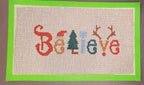 Christmas Believe needlepoint hand painted canvas