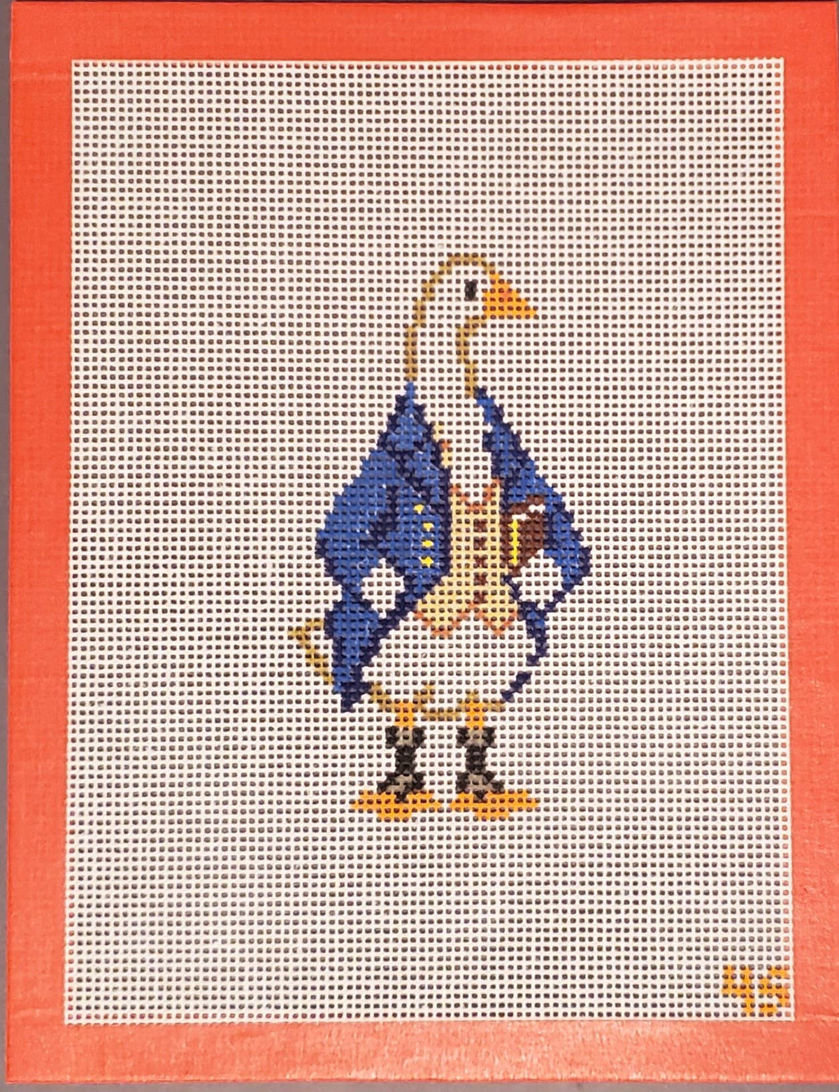 Mr. Darcy goose literary needlepoint painted canvas