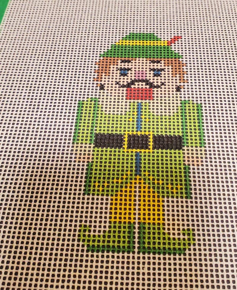 Christmas Nutcracker elf needlepoint hand painted canvas