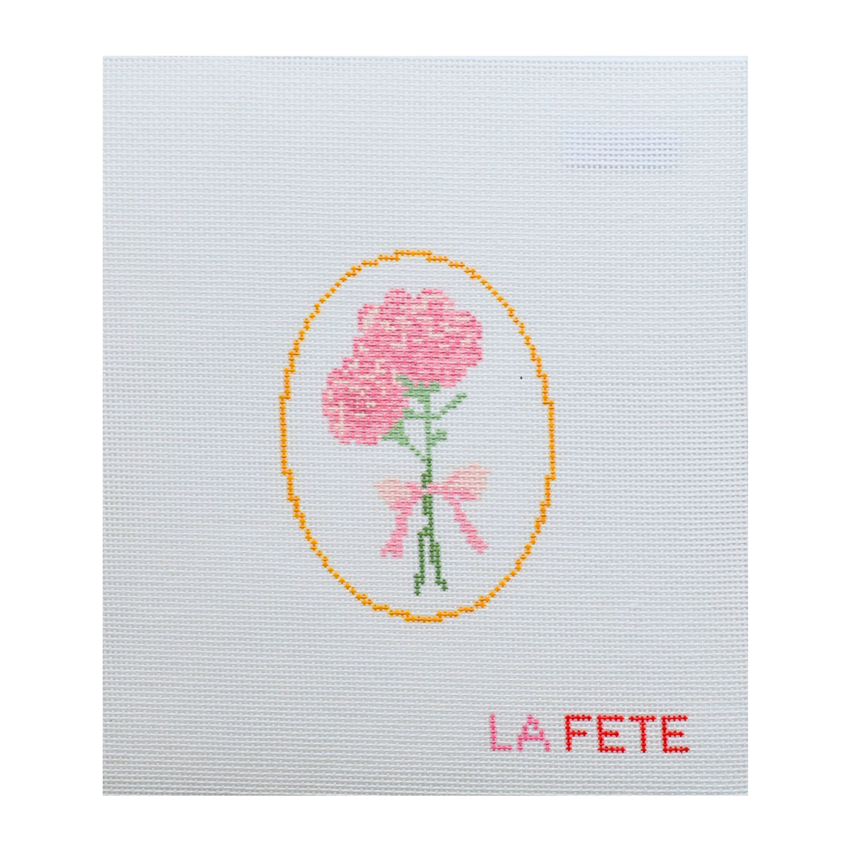 1st Year Anniversary Carnations Flower Series  Hand Painted Needlepoint Canvas