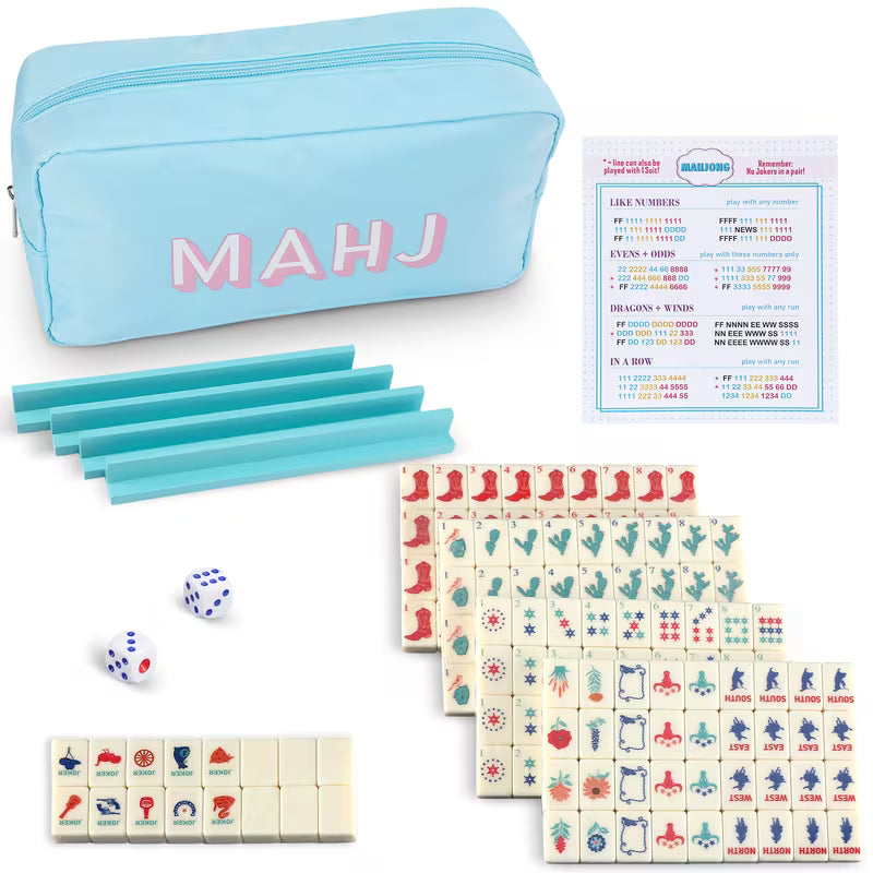 Let's Go Girls - Mini Travel Mahjong Tile Set with Racks & Case