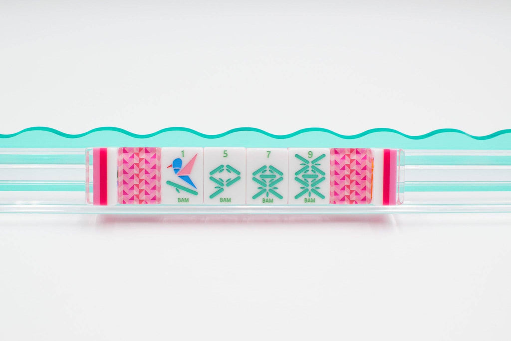 Crystal Prism Pink Tile Set | Mahjong with Bold Angles and Vibrant Vibes | 1.25" x 0.9" x 0.7"