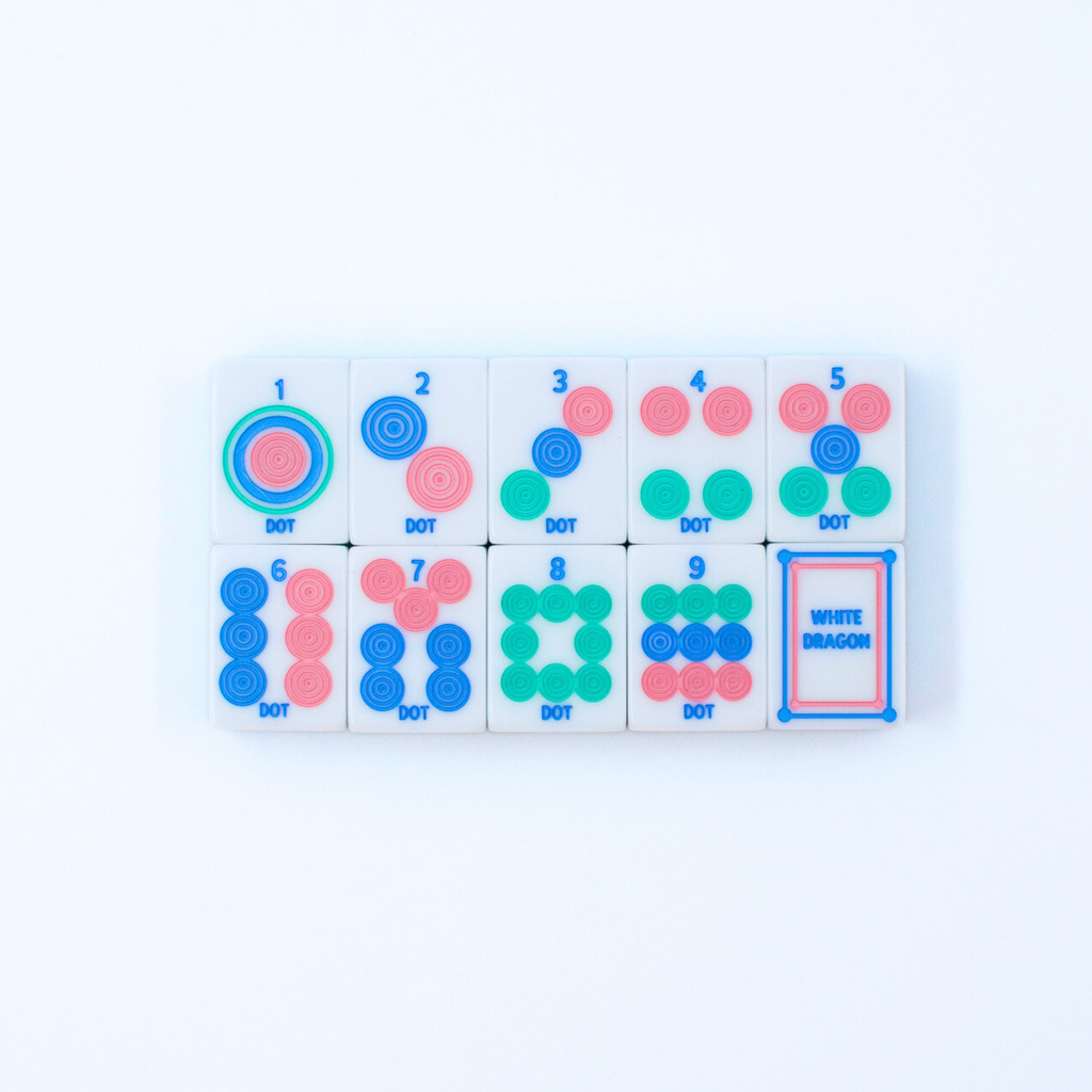 Crystal Prism Pink Tile Set | Mahjong with Bold Angles and Vibrant Vibes | 1.25" x 0.9" x 0.7"