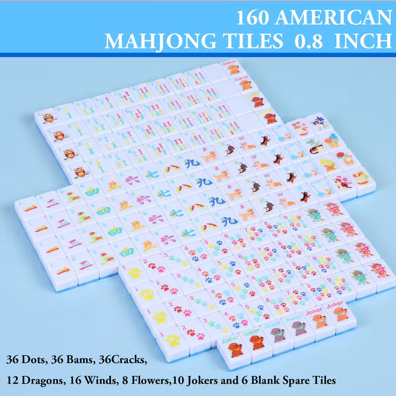 Pets & Paws - Mini Travel Mahjong Tile Set with Racks & Case
