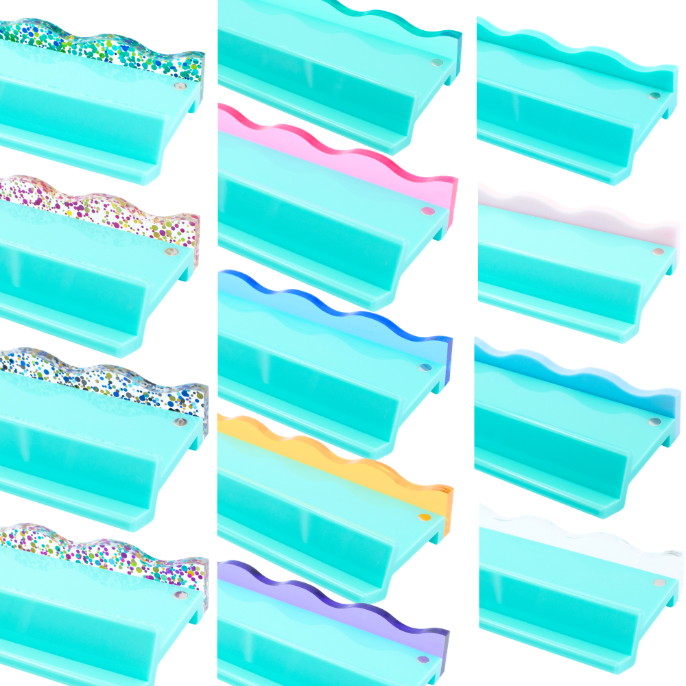 MAHJONG RACK PUSHER ADD ON-MAGNETIC | Premium Acrylic Set(4): Confetti-Wavy-Multi-Color
