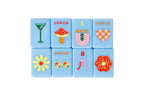 Mod French Blue Mahjong Tile Set + Tile Pouch + Dice - Peace Love Mahjong