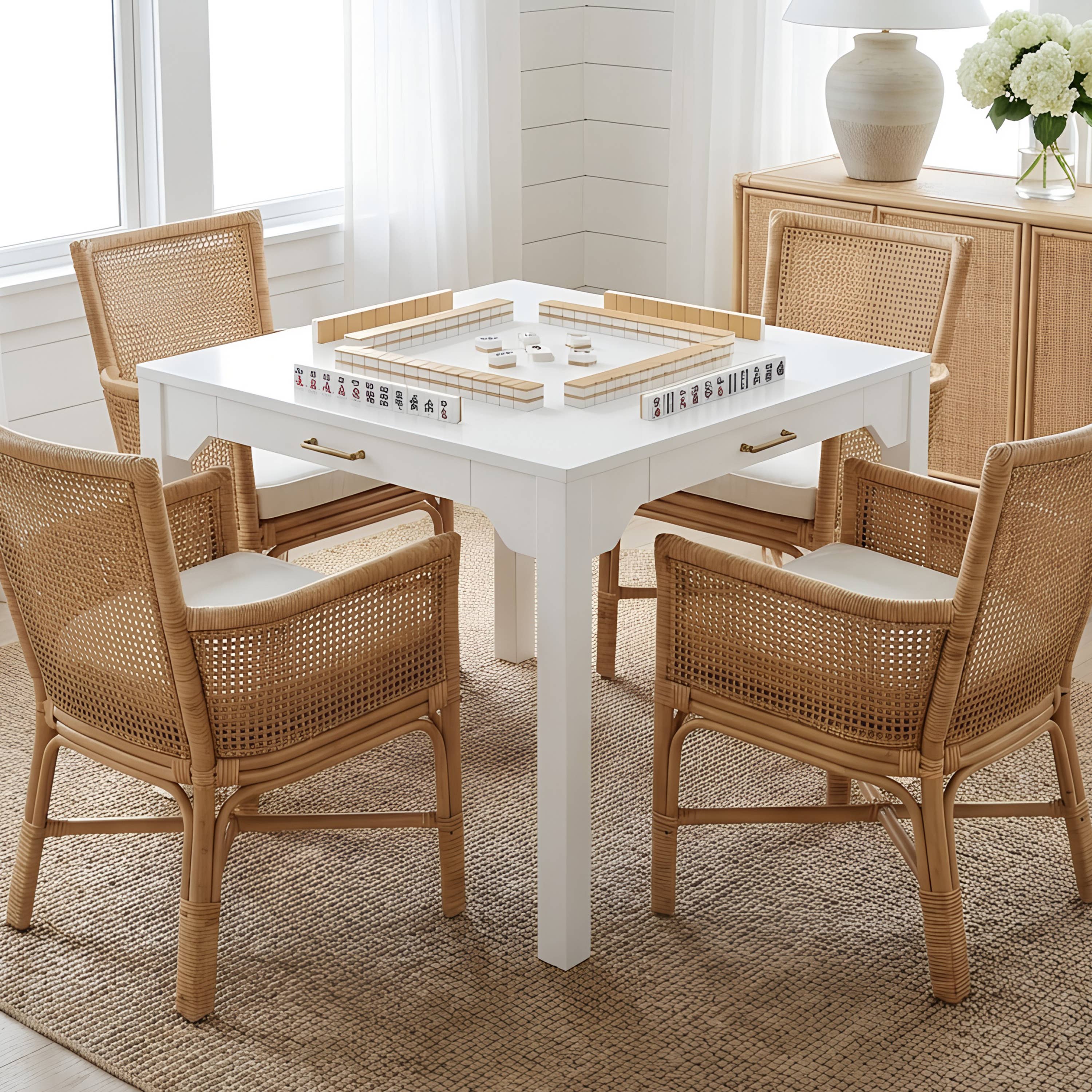 Designer Mahjong Game Table with Storage Drawer