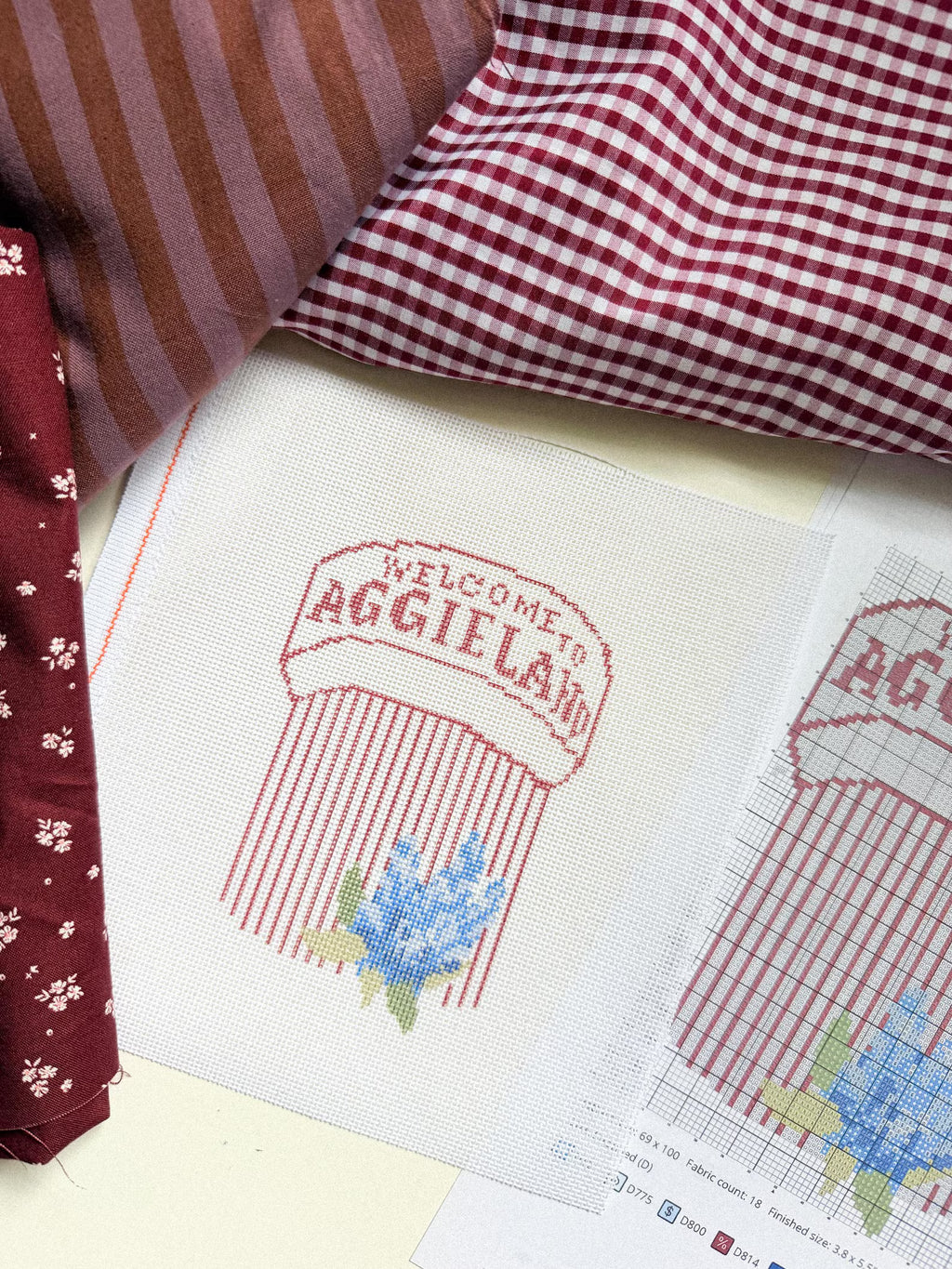 Aggieland Water tower Needlepoint Canvas 18 Mesh