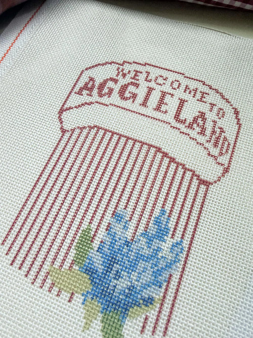 Aggieland Water tower Needlepoint Canvas 18 Mesh