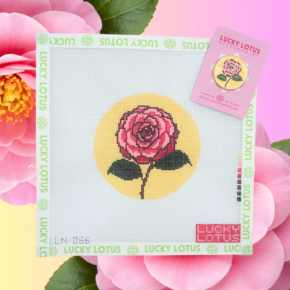 Camellia | Flowers of America Needlepoint Canvas