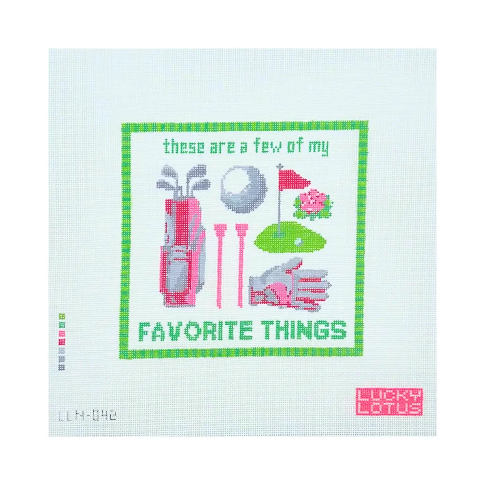THESE ARE A FEW OF MY FAVORITE THINGS - Golf Needlepoint Canvas